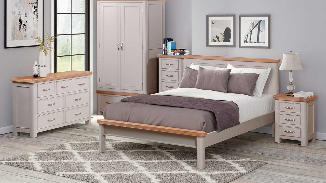 Kensington Putty Grey Painted Oak Bedroom Furniture