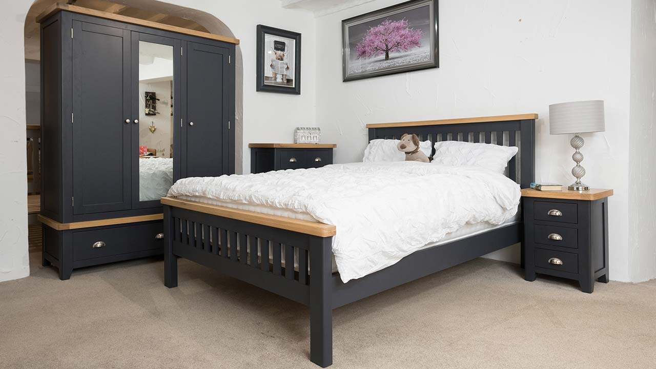 Tuscany Oak in Dark Blue Bedroom Furniture