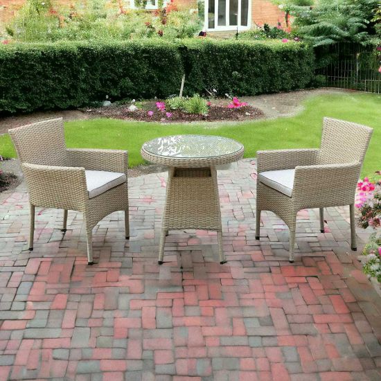 Capri Rattan Garden Furniture Bistro Table Set (70cm Table)