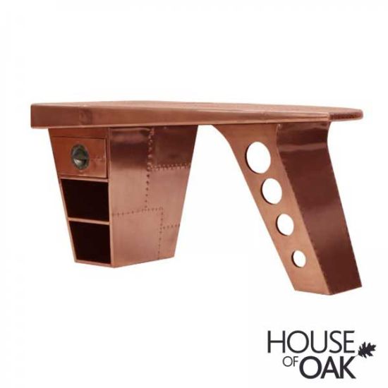 Aviator Range - Half Wing Desk in Copper Metal Finish