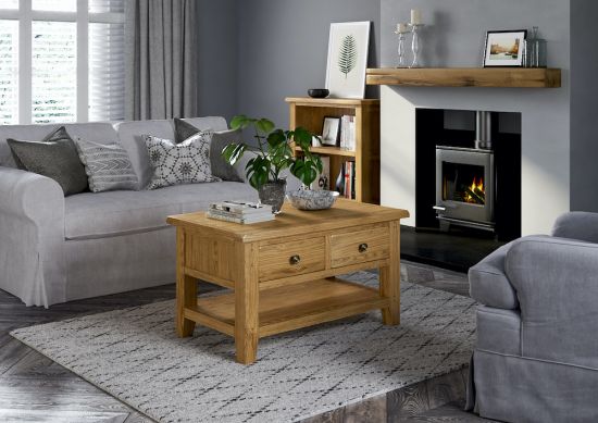 Paignton Oak Small Coffee Table with Drawers