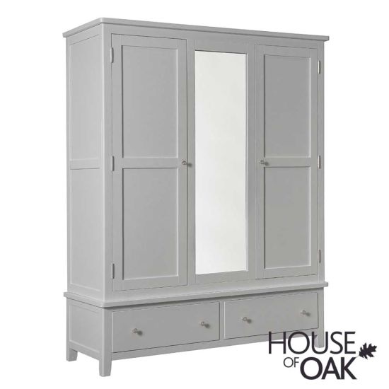 Cotswold Pebble Grey Triple Wardrobe with 2 Drawers