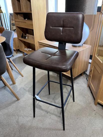 Delta Vegan Leather Bar Stool in Chestnut