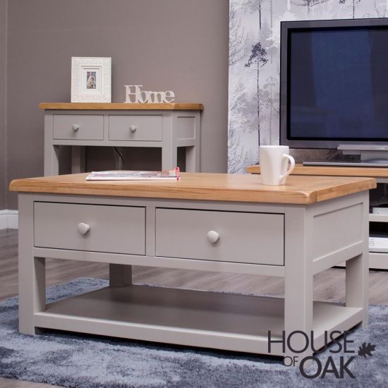 Diamond Grey 2 Drawer Coffee Table