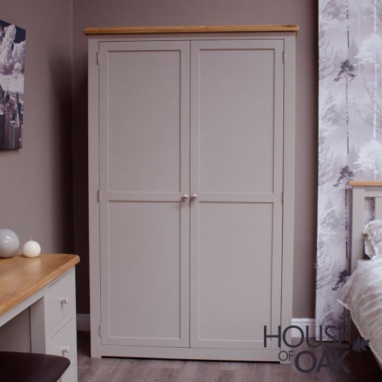 Diamond Grey All Hanging Double Wardrobe