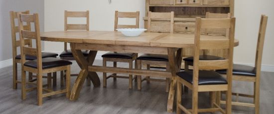 Chatsworth Oak X Leg Oval Dining Table