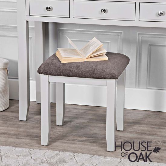 Roma Oak Bedroom Stool in Grey Painted