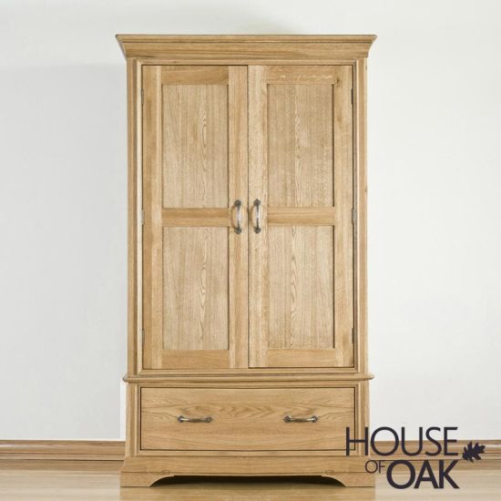 Paris Solid Oak 2 Door 1 Drawer Wardrobe