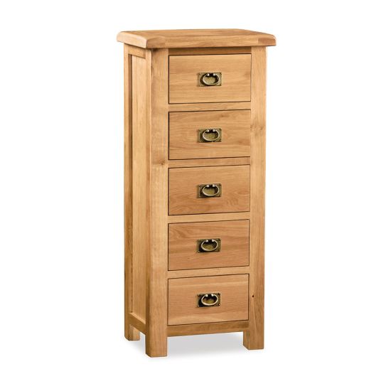 Oxford Oak Tall Narrow Chest Of Drawers