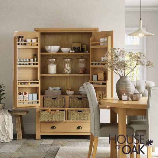 London Oak Larder Unit