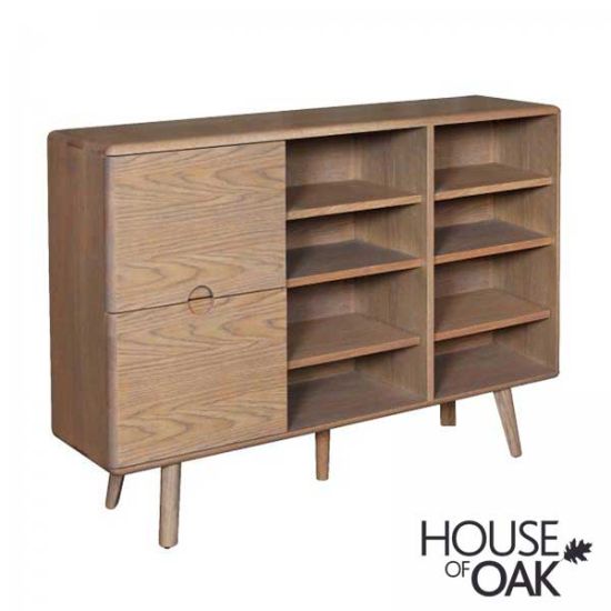 Tambour Oak Sofa Back Bookcase