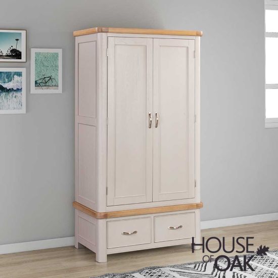 Kensington Putty Grey Painted Oak Double Wardrobe