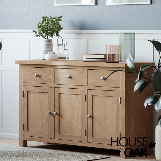 Keswick Oak 3 Door 3 Drawer Sideboard