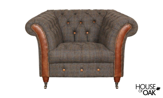 Chester Club Chair in Moreland Harris Tweed