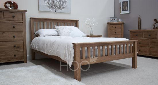 Rustic Solid Oak 5FT King Size Bed