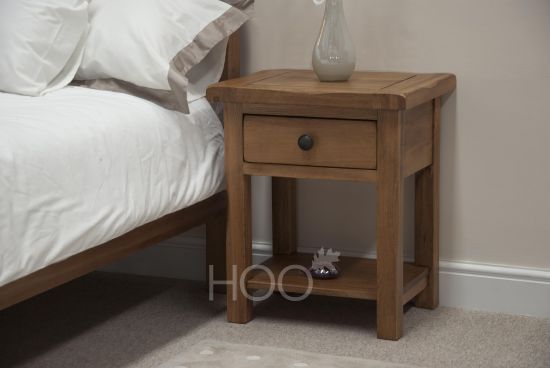 Rustic Solid Oak Lamp Table 