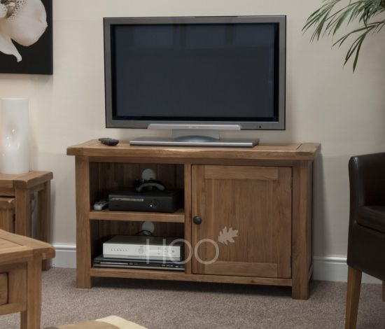 Rustic Solid Oak TV Unit