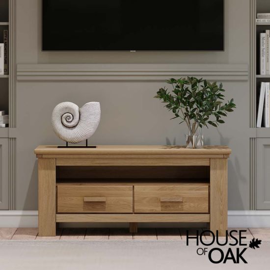 Devon Oak 125cm Wide 2 Drawer TV Unit