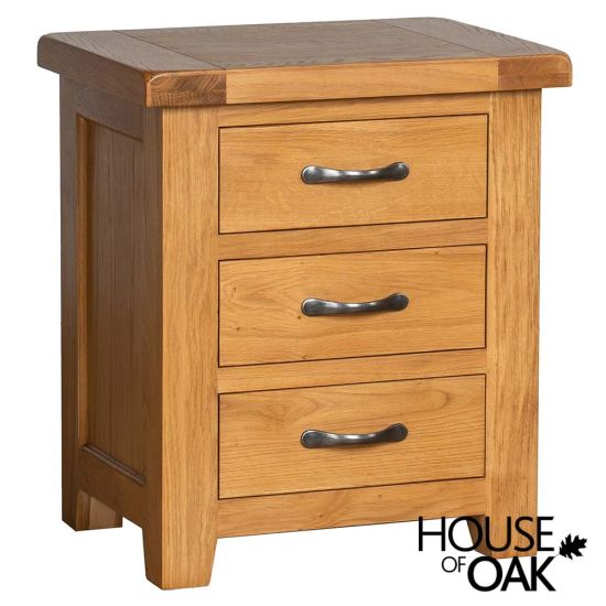 Canterbury Oak 3 Drawer Bedside 