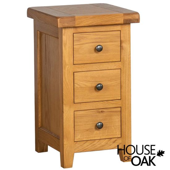 Canterbury Oak Compact 3 Drawer Bedside