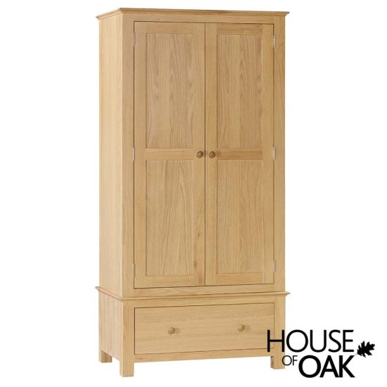 Somerset Oak Double Wardrobe With 1 Drawer