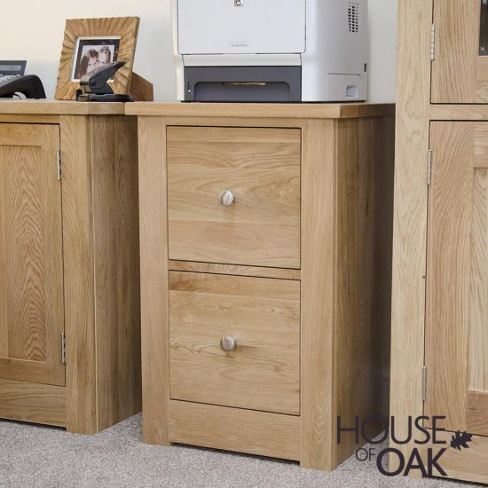 Torino Solid Oak 2 Drawer Filing Cabinet