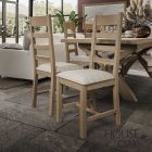 Chatsworth Oak Slatted Back Chair with Natural Check Seatpad