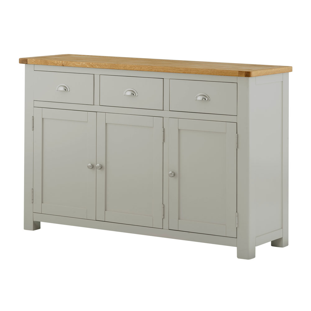 Portman Painted 3 Door 3 Drawer Sideboard in Stone Grey