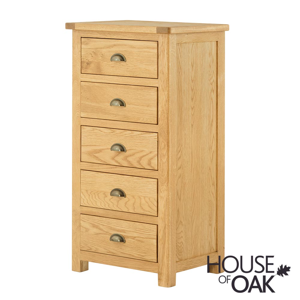 Portman 5 Drawer Slim Jim in Oak