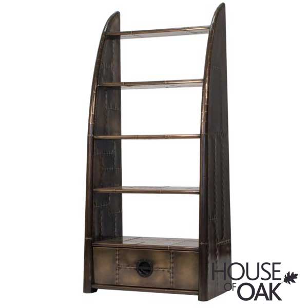 Aviator Range - Wing Bookcase in Vintage Jet Brass