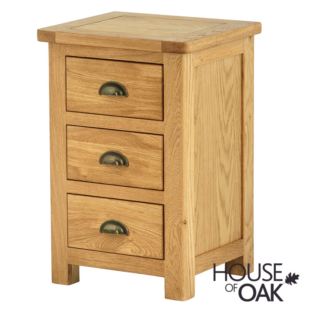 Portman 3 Drawer Bedside in Oak