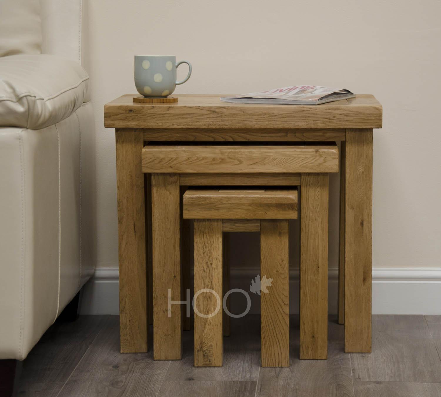 Deluxe Solid Oak Nest of Tables