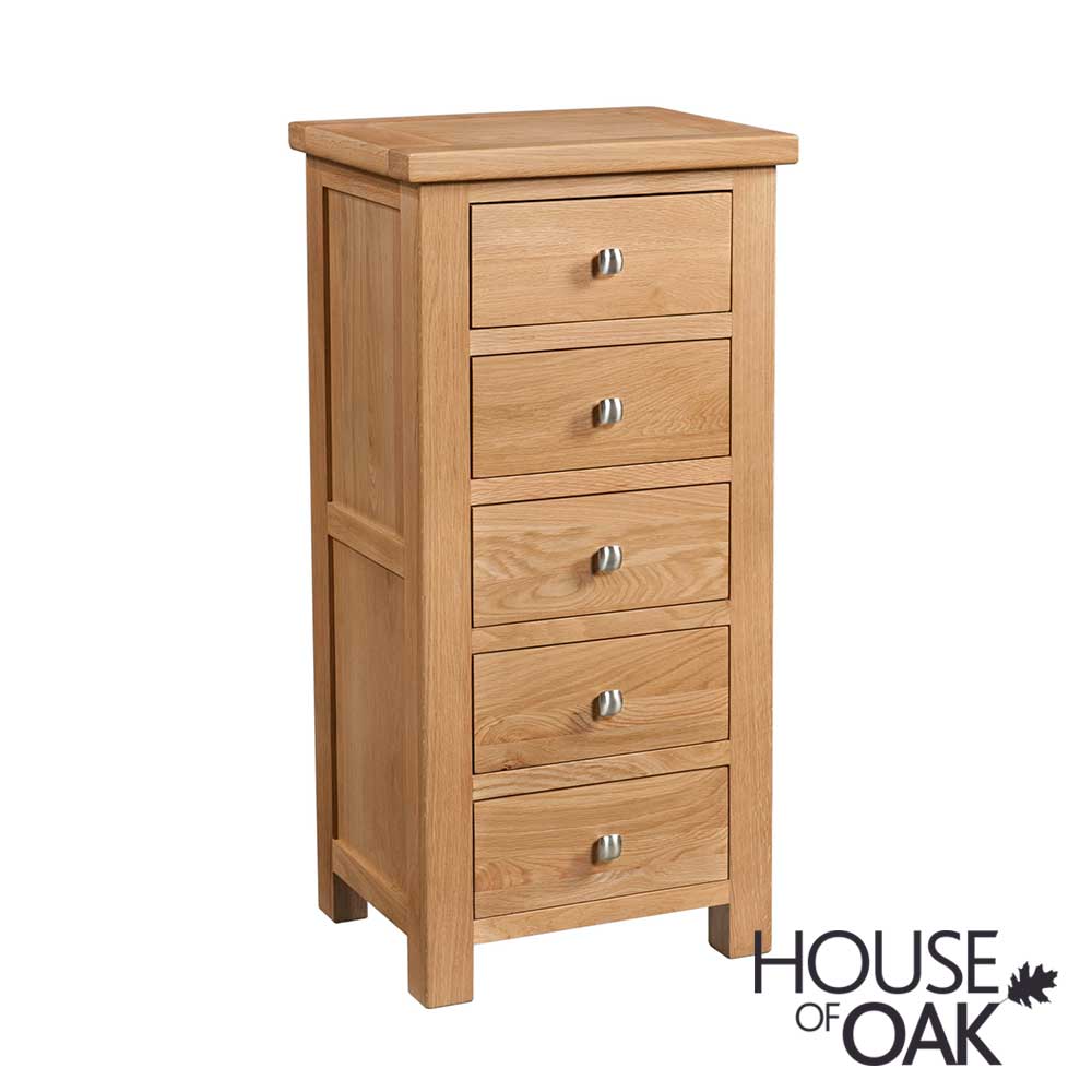 Keswick Oak 5 Drawer Narrow Chest