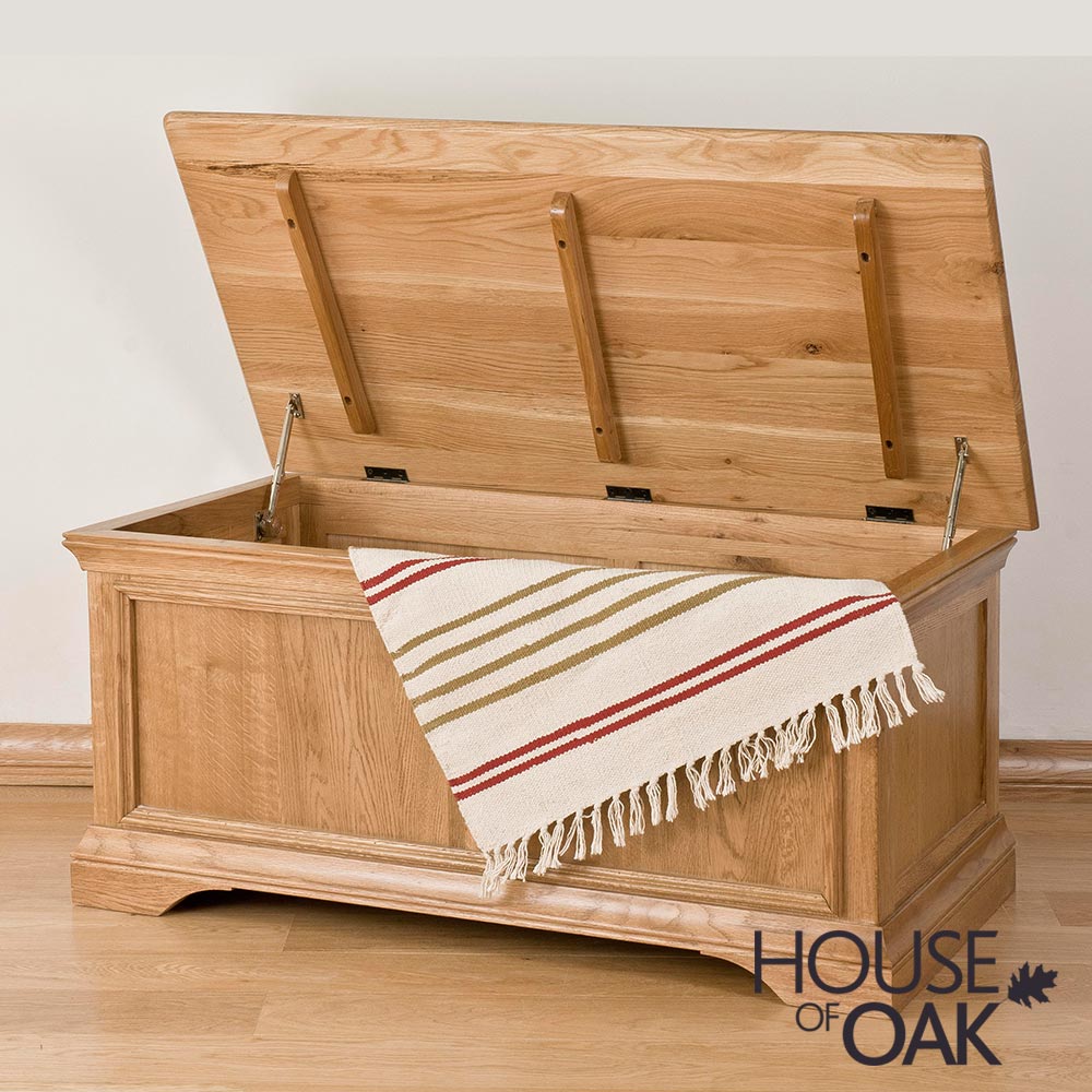 Paris Solid Oak Blanket Box