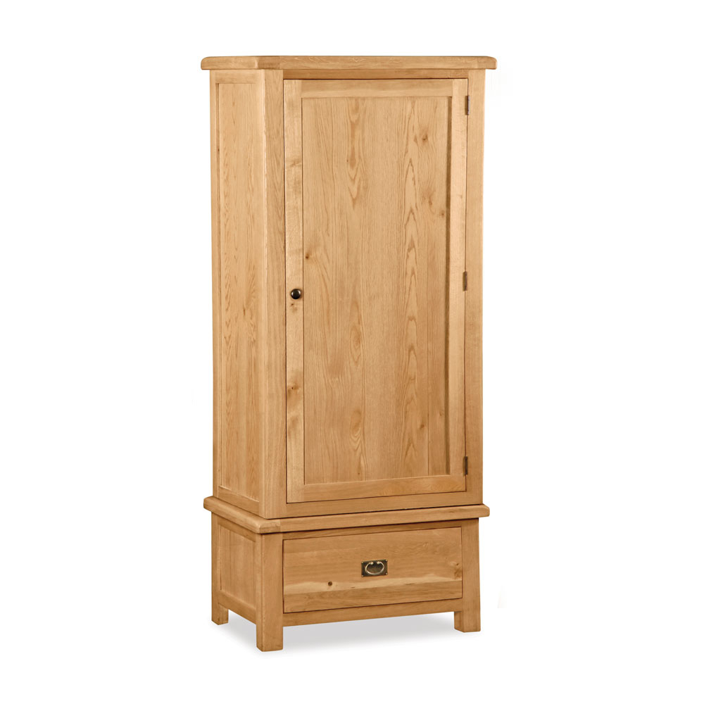 Oxford Oak Single Wardrobe with Drawer