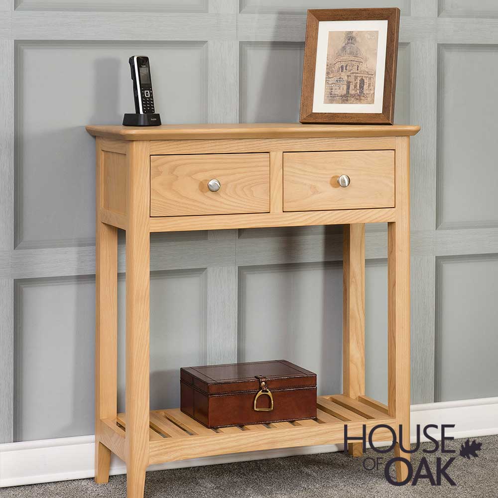 Hudson Oak Telephone Table 2 Drawers