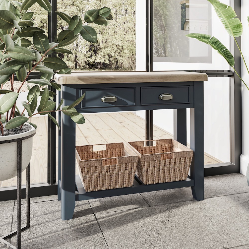 Chatsworth Oak in Royal Blue Console Table