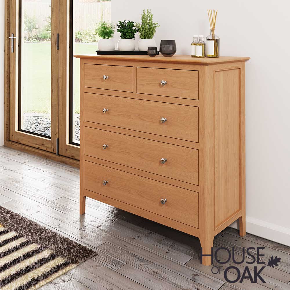 Oslo Oak 3+2 Drawer Chest