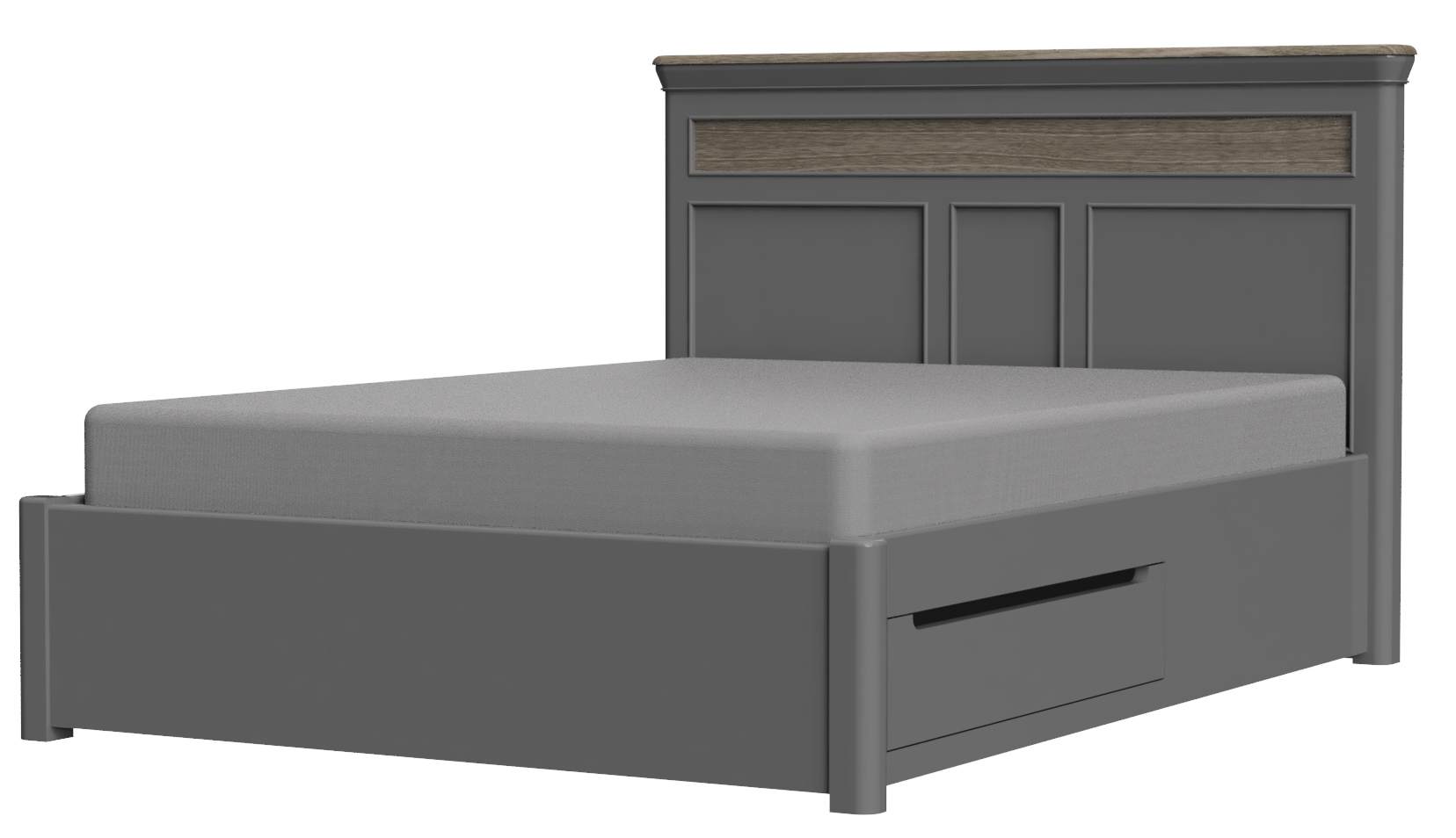 Cumbria Slate 4FT 6'' Double Bed with Drawers