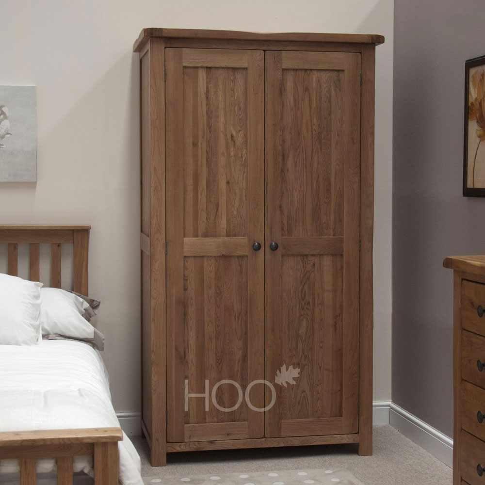 Rustic Solid Oak Ladies Wardrobe 