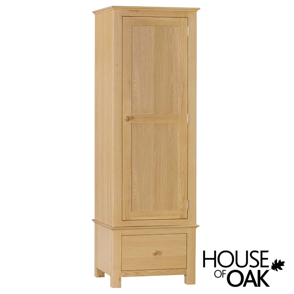 Somerset Oak Single Wardrobe With Drawer