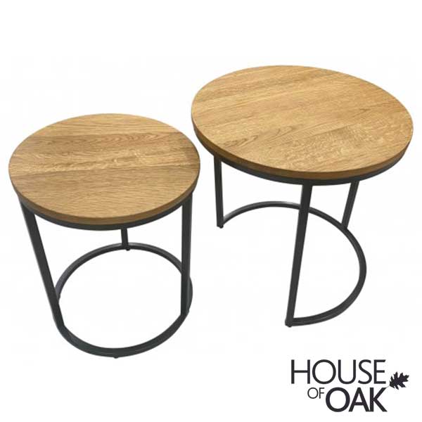 Harmony Oak Round Nest of Tables