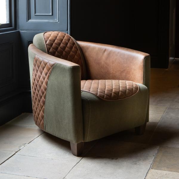 Vincent Chair in Leather and Canvas